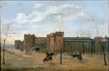 Blick auf das Schloss Sforza mit Kavallerietraining (Gemälde)