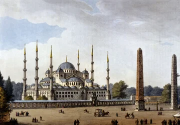 Konstantinopel. Moschee der Hagia Sophia. Gravur aus dem späten 19. Jahrhundert.