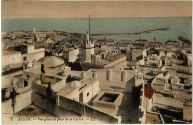 Gesamtansicht der Kasbah in Algier, Algerien - Postkarte der Sammlung Selva, Anfang 20. Jahrhundert