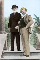 Giuseppe Verdi, italienischer Komponist, und Tenor Francesco Tamagno in Montecatini Ende des 19. Jahrhunderts