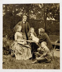 Gustave Eiffel mit Familie. Fotografie 1882