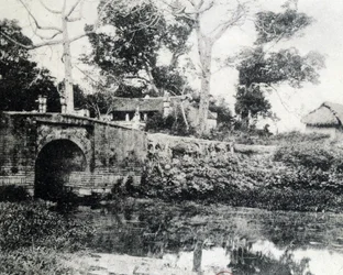 Hanoi, die Papierbrücke im Jahr 1883