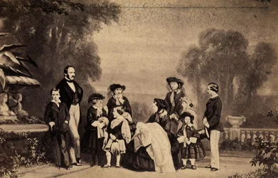 Gemälde, das die englische Königsfamilie darstellt
