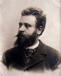 Porträt von Alberto Franchetti (1860-1942), italienischer Komponist. Fotografie. 19. Jahrhundert. Bologna, Civico Museo Musico