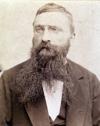 Porträt von Auguste Rodin (1840-1917), fotografiert um 1885.