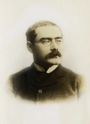 Porträt von Rudyard Kipling (1865-1936), englischer Schriftsteller.