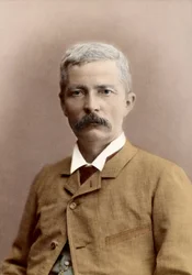Porträt von Sir Henry Morton Stanley (geboren John Rowlands) (1841-1904), walisischer Journalist und Entdecker. Spätere Kolorierung