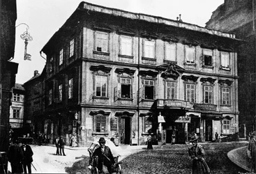 Prag, vor 1897. Das Gebäude, in dem der Schriftsteller Franz Kafka geboren wurde