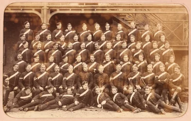 Soldaten der 1. (Royal) Dragoons in Stallkleidung, Aldershot