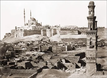 Ansicht von Kairo, Fotografie um 1870.