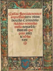 Titelseite für ein Messbuch mit Satyr und Putti Rand [verso]