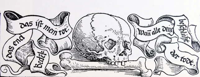 Venale Liebe, Holzschnitt, der den Tod darstellt, ca. 1511