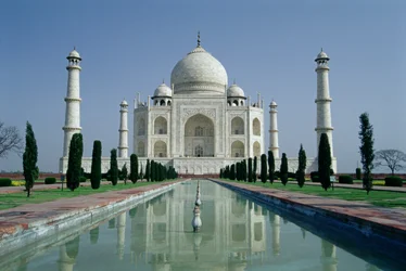 Ansicht des Taj Mahal, erbaut von Kaiser Shah Jahan (1592-1666), fertiggestellt 1643