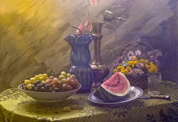 Reiche Früchte und Blüten