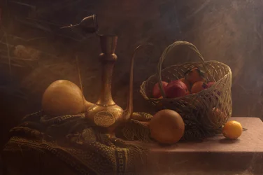 Klassisches Obstkorb-Stillleben