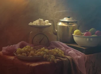Kessel Zucker und Früchte