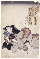Iwai Shijaku und Bandō Minosuke in unbekannten Rollen