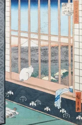 Asakusa-Reisfelder während des Hahnenfestes aus der Serie 