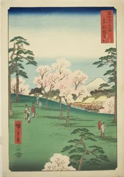 Asuka-Hügel in der östlichen Hauptstadt, aus der Serie "Sechsunddreißig Ansichten des Berges Fuji"