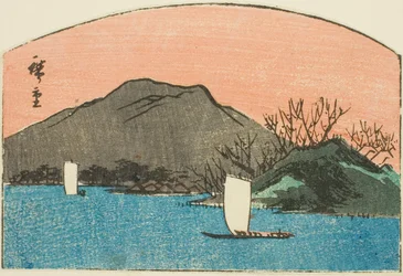Boote auf dem See, Abschnitt eines unbetitelten Harimaze-Drucks