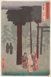 Hotohoto-Zeremonie im Izumo-Taisha, Tafel 42 aus der Serie „Berühmte Ansichten der über sechzig Provinzen“