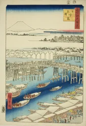 Klares Wetter nach Schnee an der Nihon-Brücke, aus der Serie "Hundert berühmte Ansichten von Edo"