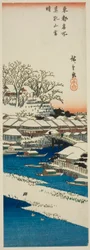 Klares Wetter nach Schnee am Matsuchi-Hügel (Matsuchiyama no yukibare), aus der Serie "Berühmte Ansichten der östlichen Hauptstadt (Toto meisho)"