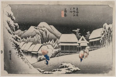 Abendschnee bei Kambara (Nummer sechzehn der Serie Dreiundfünfzig Stationen des Tokaido)