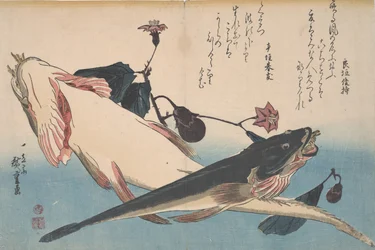 Flachköpfe und Aubergine, ca. 1830