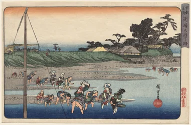 Muschelsammeln bei Ebbe in Susaki, aus der Serie Berühmte Orte in Edo