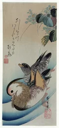 Hiroshige (1838) Zwei Mandarinenten