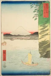 Honmoku in der Provinz Musashi, aus der Serie "36 Ansichten des Berges Fuji"