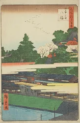 Ichigaya Hachiman-Schrein (Ichigaya Hachiman), Nr.41 aus der Serie "Hundert berühmte Ansichten von Edo (Meisho Edo hyakkei)"