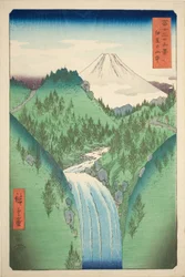 In den Bergen der Provinz Izu (Izu no sanchu), aus der Serie "Sechsunddreißig Ansichten des Berges Fuji (Fuji sanjurokkei)"