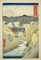 Inume-Pass in der Provinz Kai (Kai Inume toge), aus der Serie "Sechsunddreißig Ansichten des Berges Fuji (Fuji sanjurokkei)"