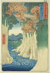 Provinz Kai: Affenbrücke (Kai, Saruhashi), aus der Serie "Berühmte Orte in den sechzig Provinzen (Rokujuyoshu meisho zue)"