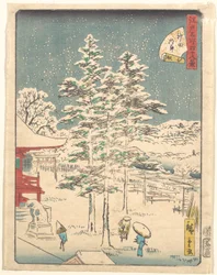Schnee am Kanda-Tempel