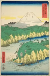 See bei Hakone (Hakone no kosui), aus der Serie "Sechsunddreißig Ansichten des Berges Fuji (Fuji sanjurokkei)"