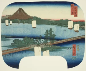 Lange Brücke bei Seta (Seta no nagahashi), aus der Serie "Acht Ansichten von Omi (Omi hakkei)"