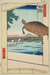 Mannen-Brücke, Fukagawa, Nr. 56 aus der Serie "Hundert berühmte Ansichten von Edo"