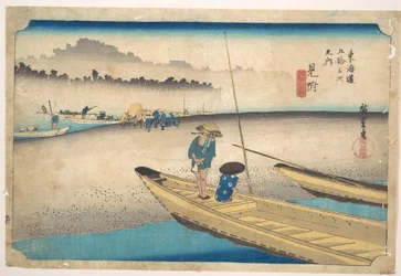 Mitsuke; Fähre über den Tenryu-Fluss, Station Nr. 29