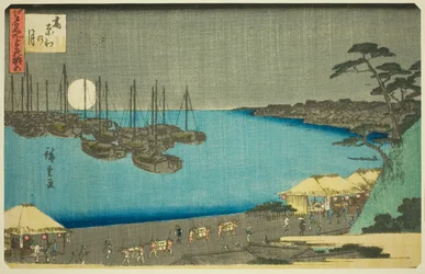 Mond bei Takanawa (Takanawa no tsuki), aus der Serie Drei Ansichten berühmter Orte in Edo (Edo meisho mittsu no nagame)