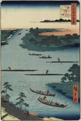 Mündung des Nakagawa-Flusses, März 1857