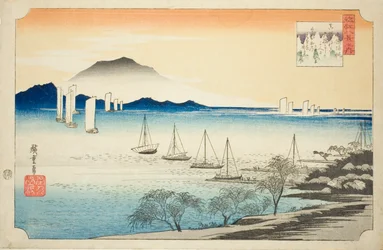 Rückkehrende Segel bei Yabase (Yabase no kihan), aus der Serie "Acht Ansichten von Omi (Omi hakkei no uchi)"