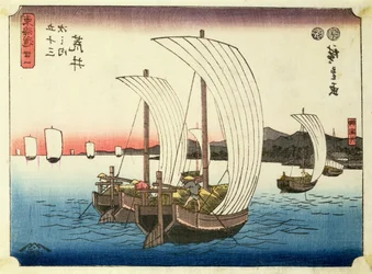 Segelboote bei Arai, aus der Serie 