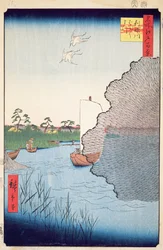 Verstreute Kiefern, Tone-Fluss, Nr. 71 aus Einhundert berühmte Ansichten von Edo, 1856