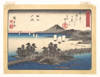 Abendrot bei Seta, aus der Serie Acht Ansichten von Ōmi (Ōmi hakkei)