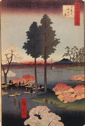 Suwa Bluff in Nippori, Einhundert berühmte Ansichten von Edo, 1856-1858