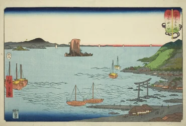 Tanokuchi in der Provinz Bizen (Bizen Tanokuchi), aus der Serie "Wrestling Matches between Mountains and Seas (Sankai mitate zumo)"