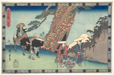 Die loyale Liga der siebenundvierzig Rōnin (Chūshingura), Akt VIII: Die Frau und Tochter von Honzō auf dem Weg nach Kyoto